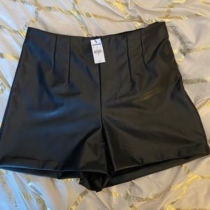 NWT faux leather short
